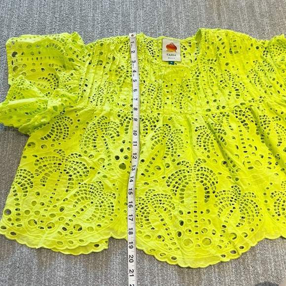 Farm Rio Palm Tree Eyelet Richelieu Top - Picture 14 of 14